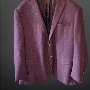 Corneliani Burgandy Textured Wool Blazer